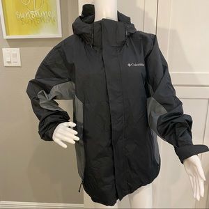 Columbia Mens Interchange Jacket Snow Rain Ski size Medium Gray & Black.